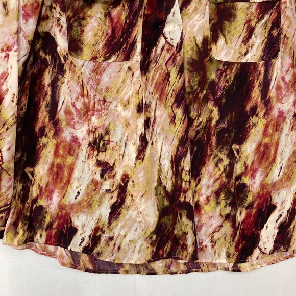New Investments Top size 1X Multi Color Abstract Long Sleeve Popover Office - Picture 4 of 11